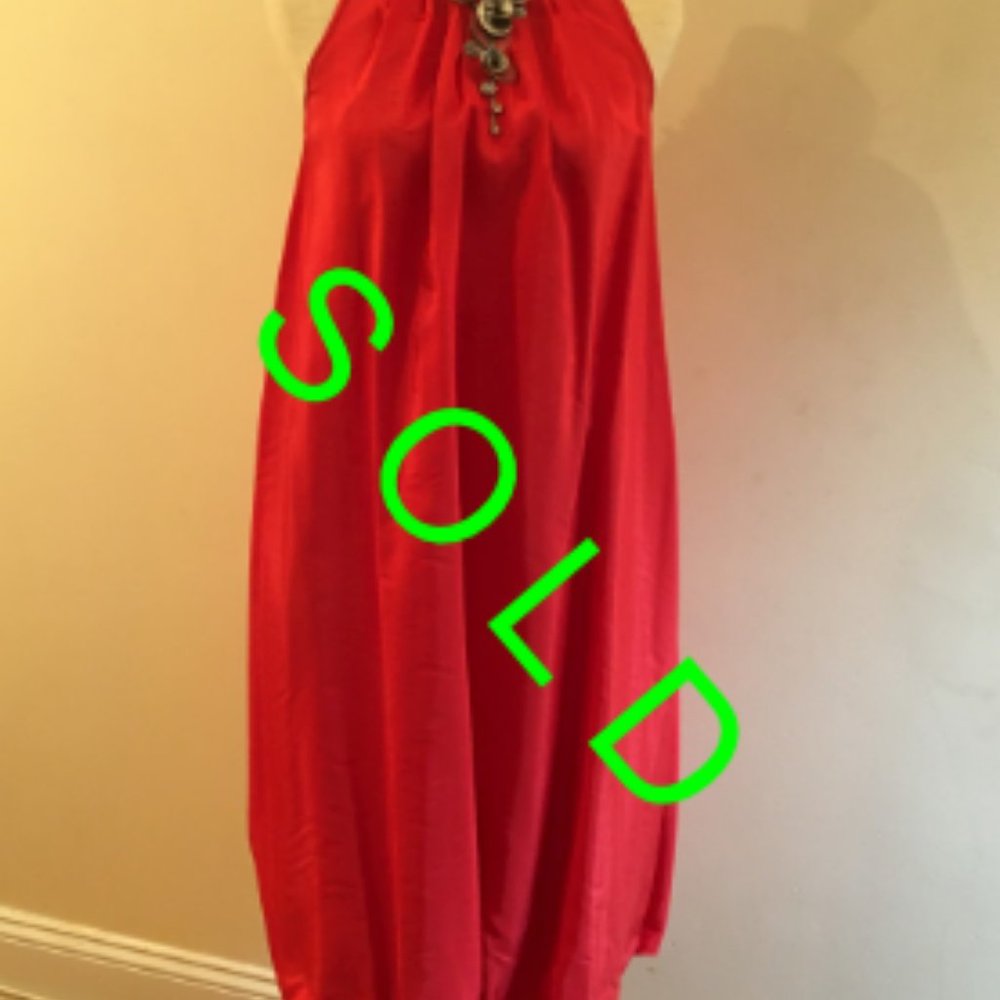 Roni Orange Bubble Hem Dress